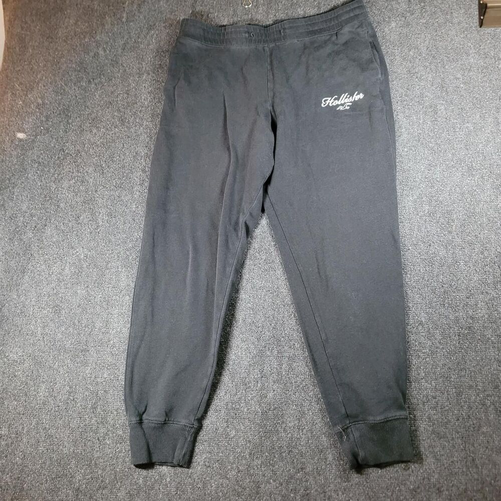 Hollister-co Women's Black and Grey Joggers-tracksuits